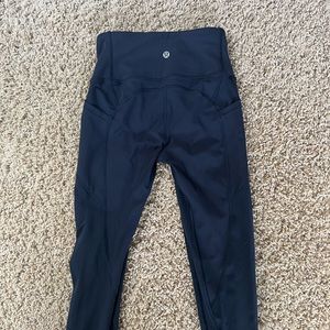 Lululemon All the right places leggings with pockets size 2 navy blue